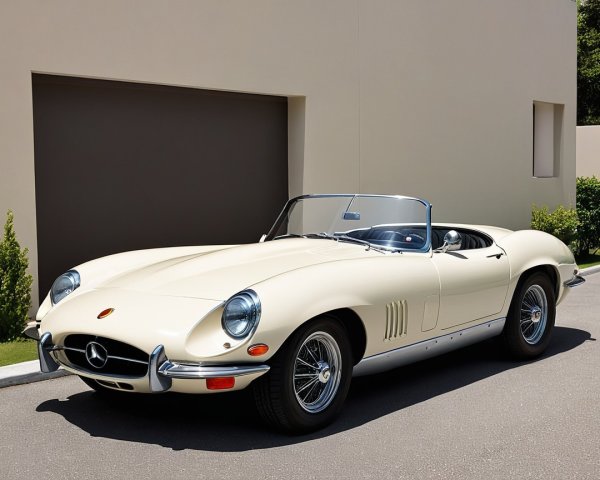 Elegant Cream Convertible Car with Chrome Accents