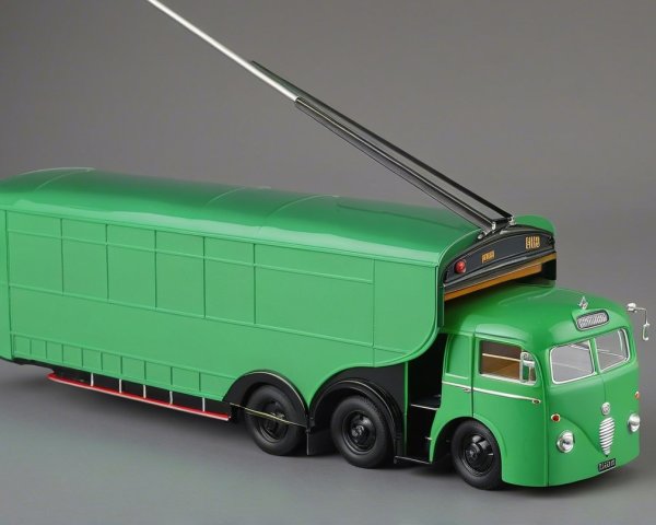 Retro Green Truck Model with Streamlined Design