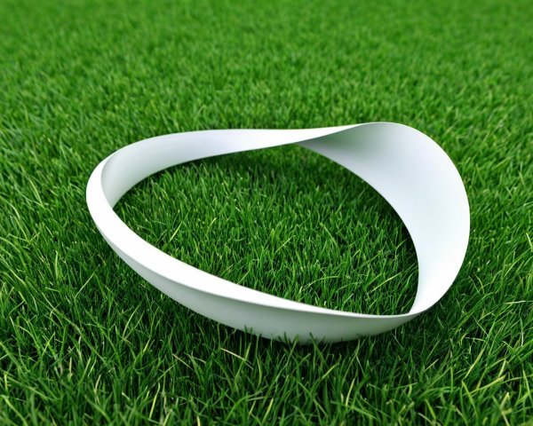 Twisted White Ribbon on Green Grass Field