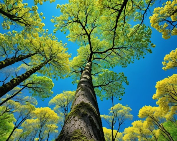 Majestic Tall Trees with Vibrant Green Foliage