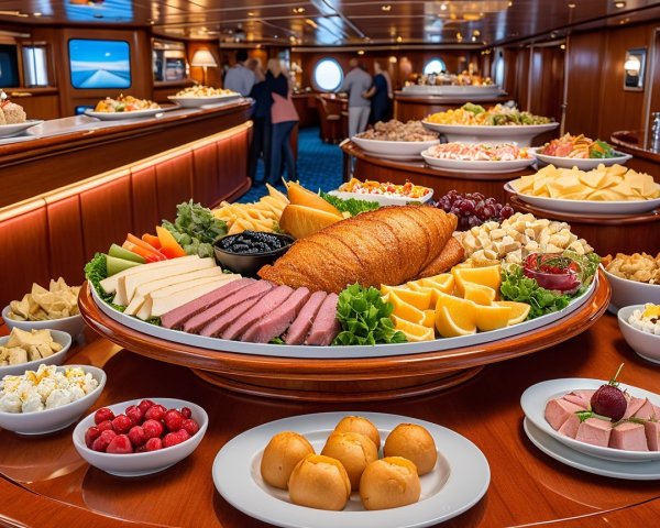 Gourmet Food Display on a Wooden Platter