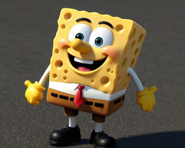 Cheerful Animated Yellow Sea Sponge Character Description