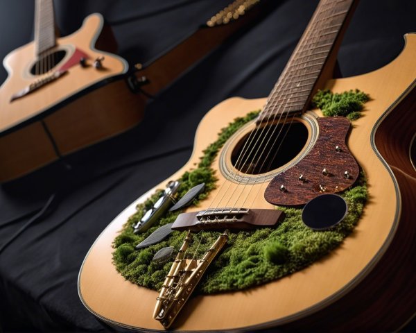 Acoustic Guitars with Artistic Design and Wood Finish