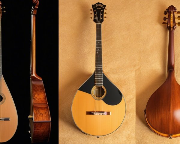 Three Distinct String Instruments on Neutral Background