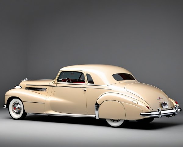 Elegant Vintage Car with Beige Exterior and Chrome Accents