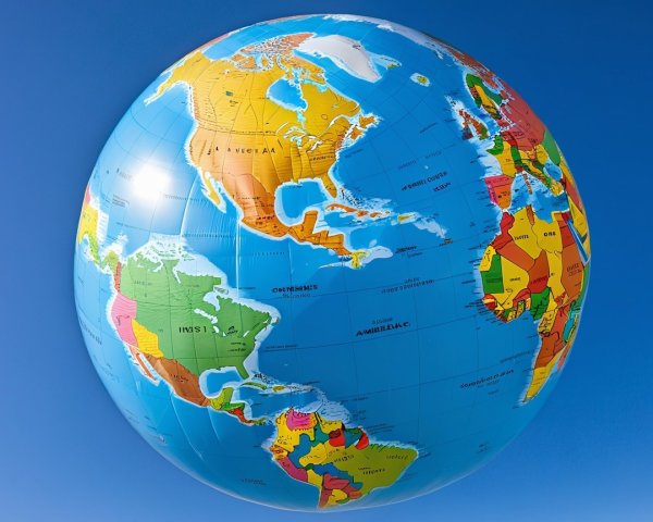 Colorful Globe with Detailed Continents and Oceans