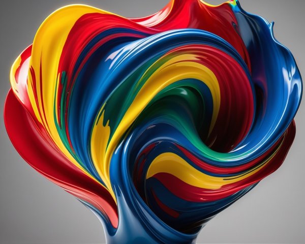 Vibrant Abstract Sculpture with Swirling Patterns