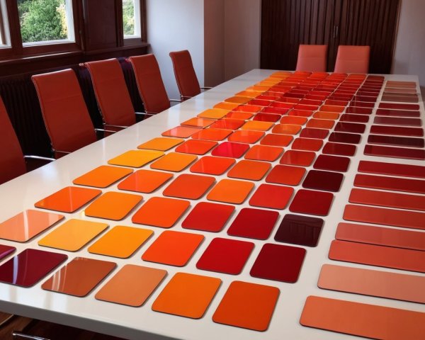 Modern Conference Table with Color Swatches Display