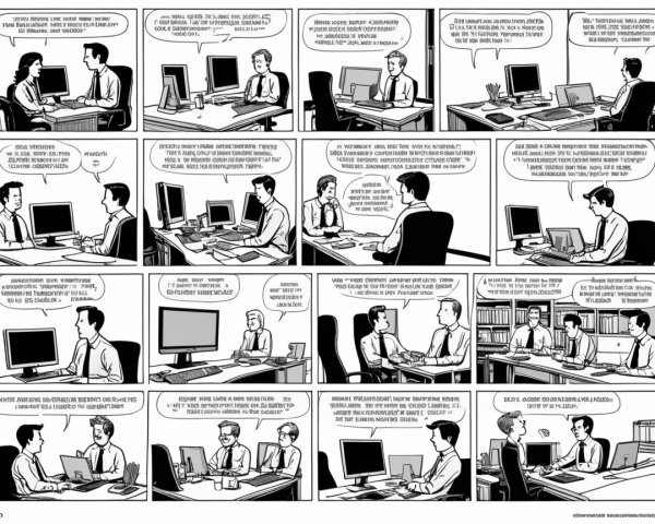 Humorous Office Dynamics and Misunderstandings in Comics