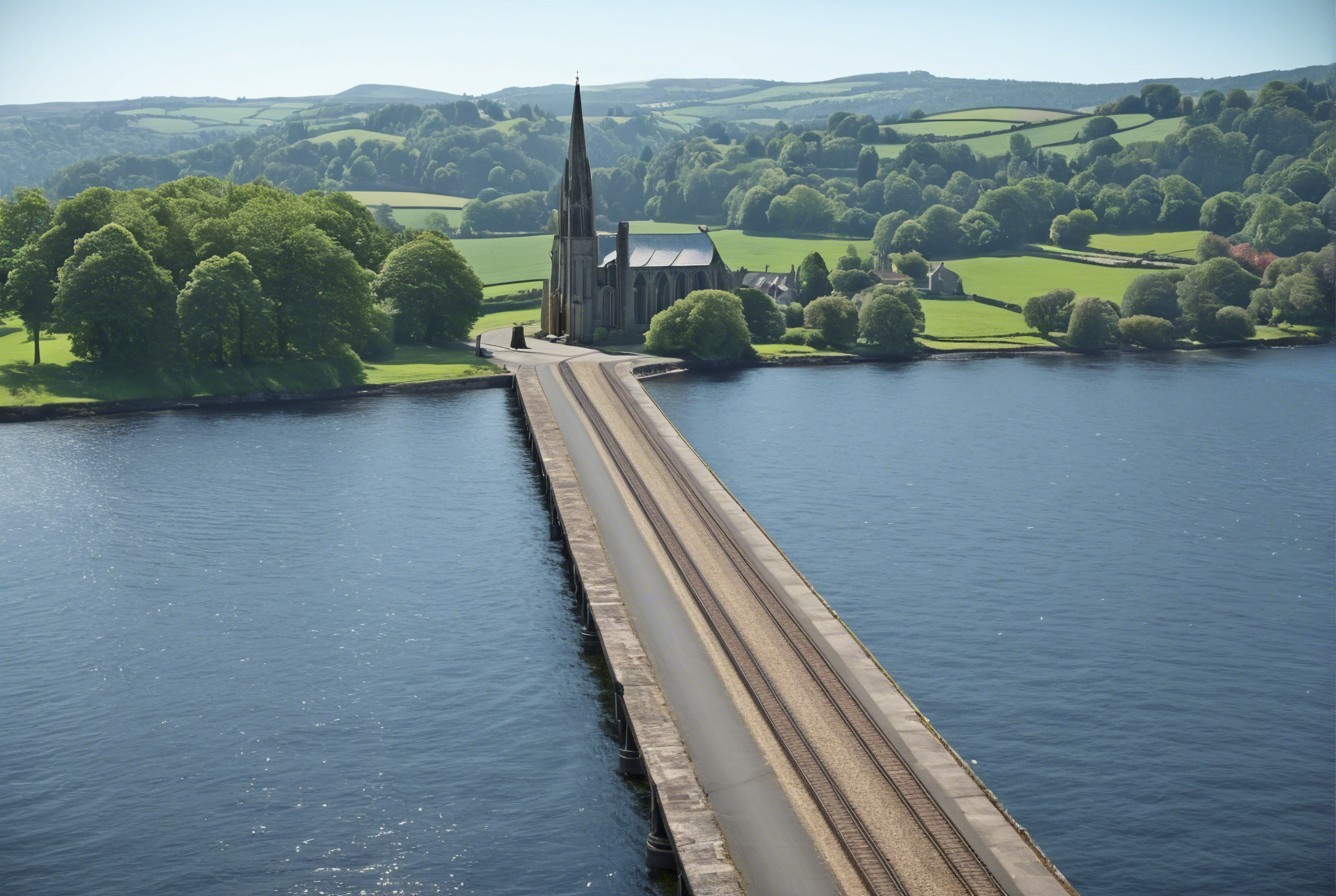 Aerial View of Stone Church in Derwent Village