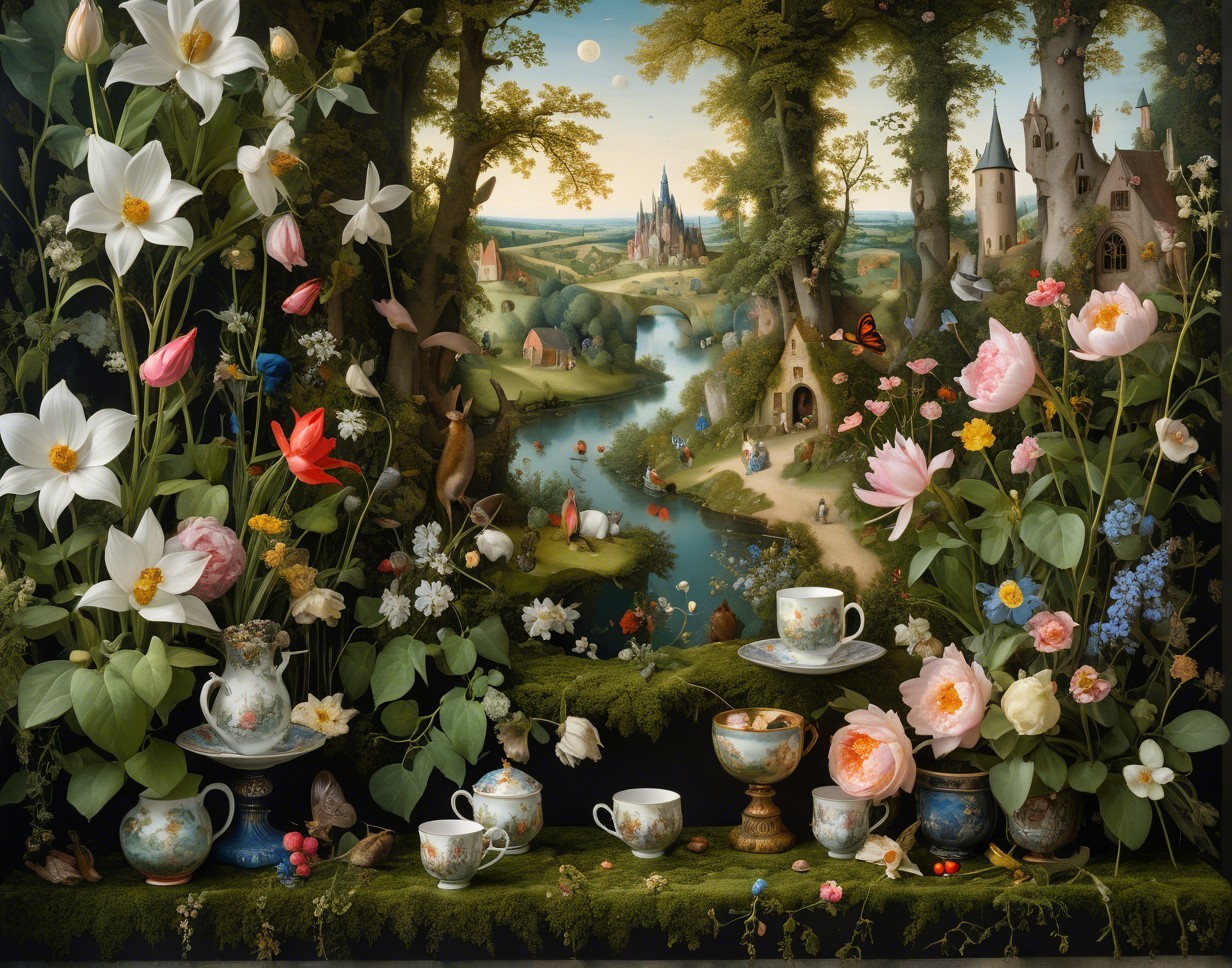 Whimsical Botanical Illustration Inspired by Wonderland