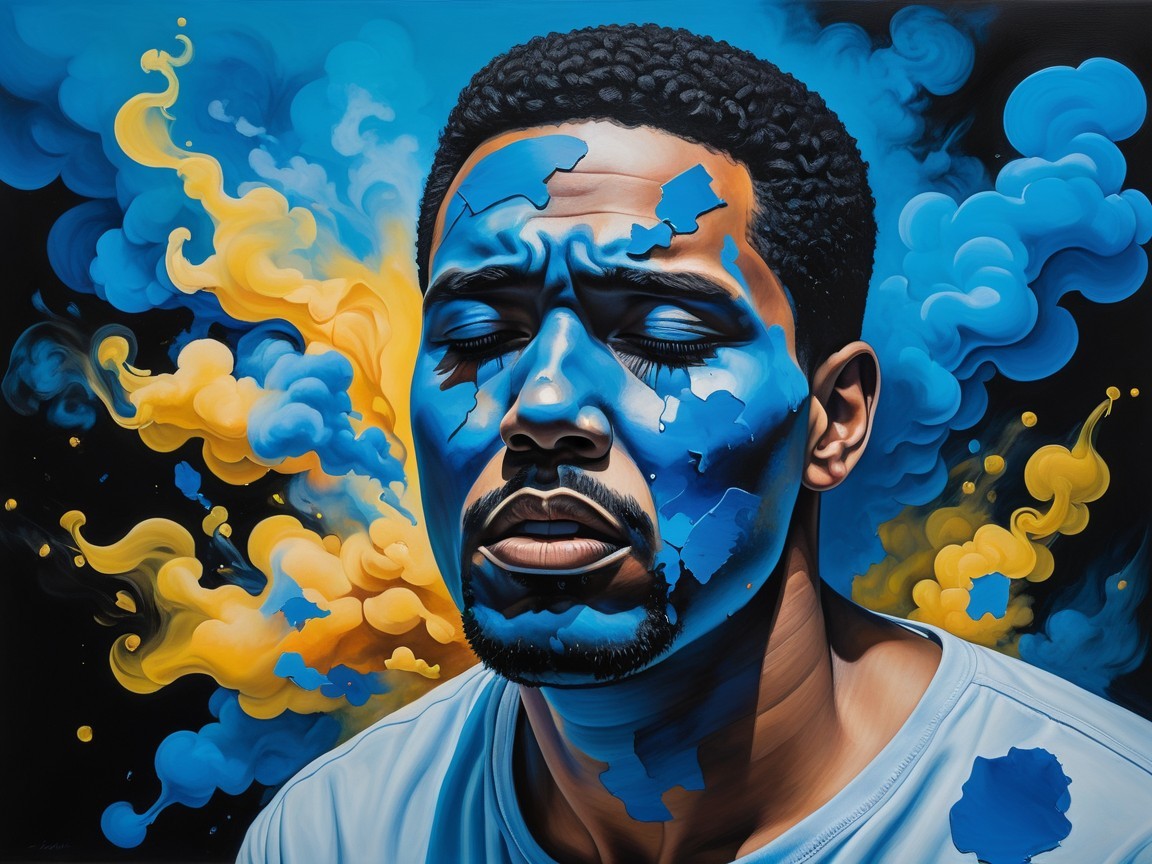 Digitally Painted Portrait of a Dark-Skinned Man