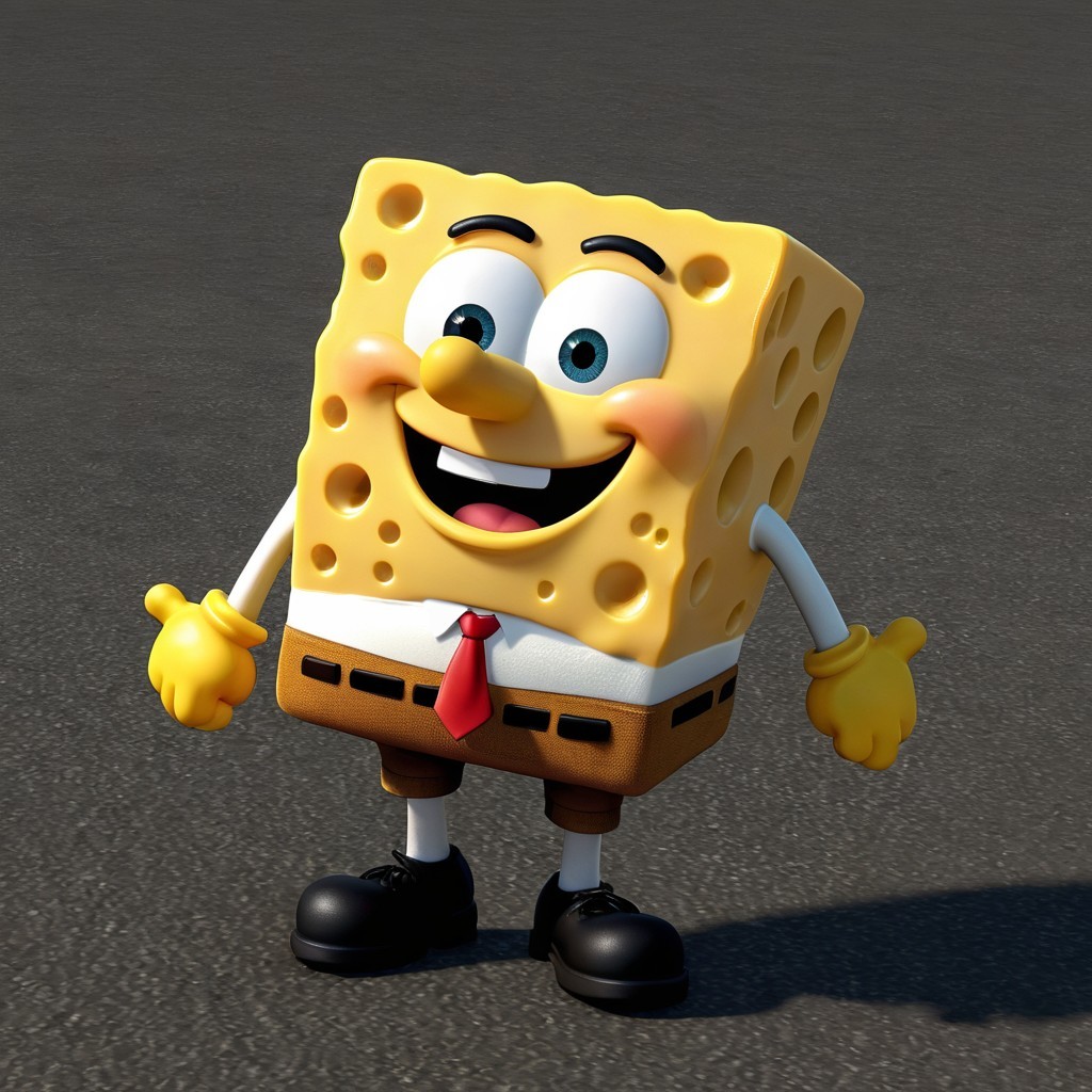 Cheerful Animated Yellow Sea Sponge Character Description
