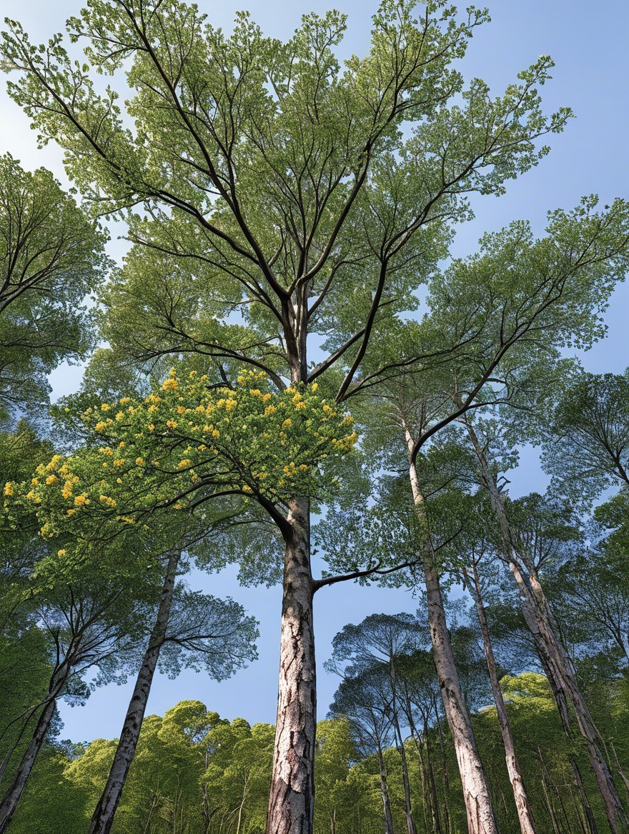 Picturesque Forest Scene with Towering Trees and Foliage