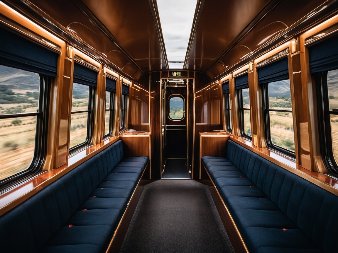 Luxurious Train Carriage with Elegant Interior Design