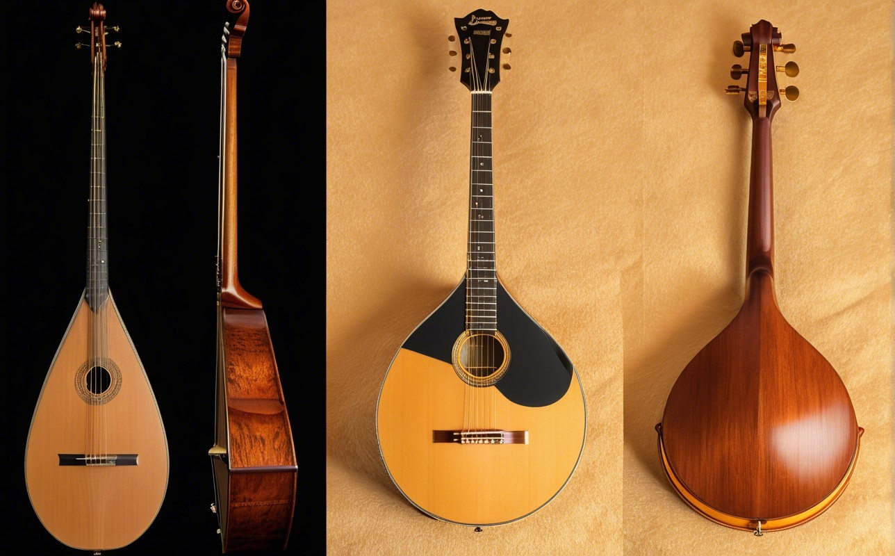 Three Distinct String Instruments on Neutral Background