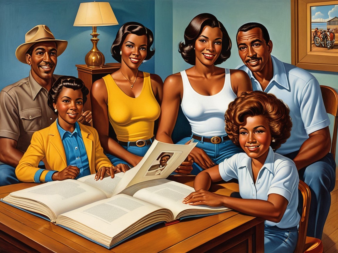 Joyful Group Engaged Around a Large Open Book