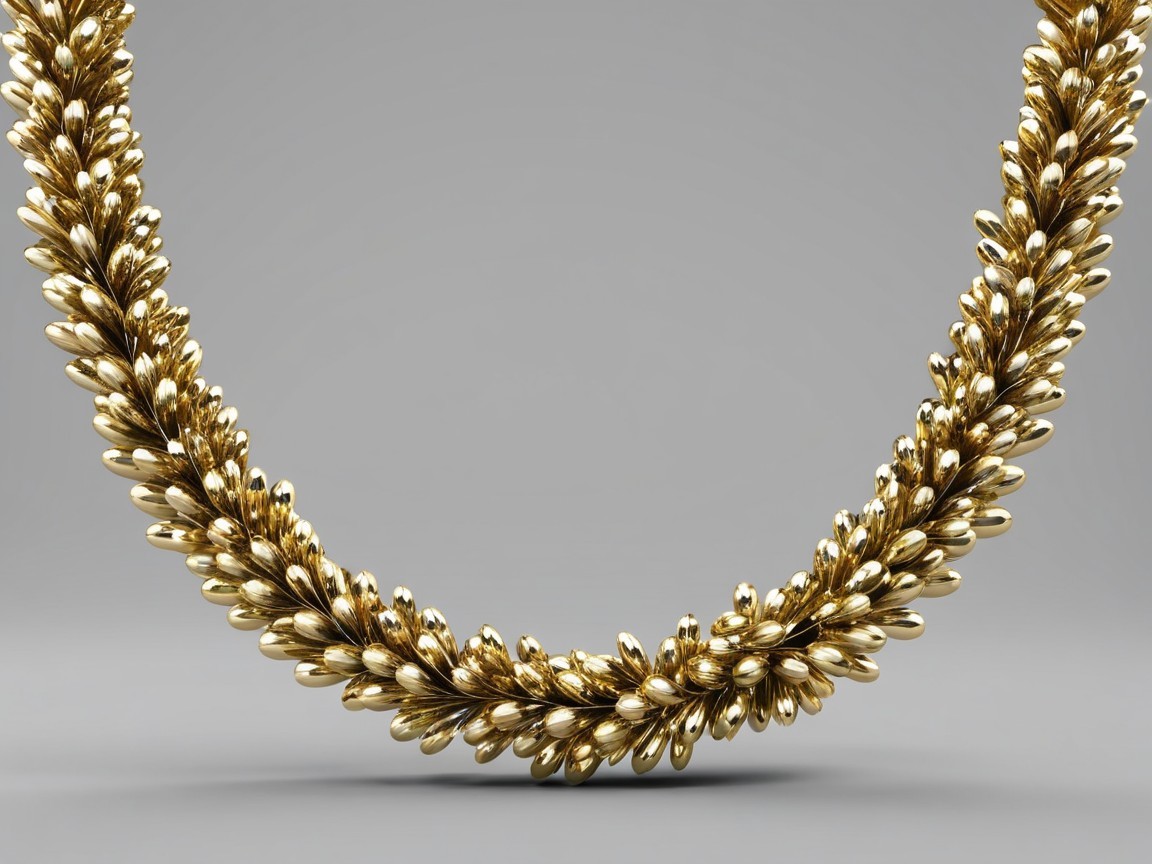 Elegant Golden Leaf Necklace with Unique Design