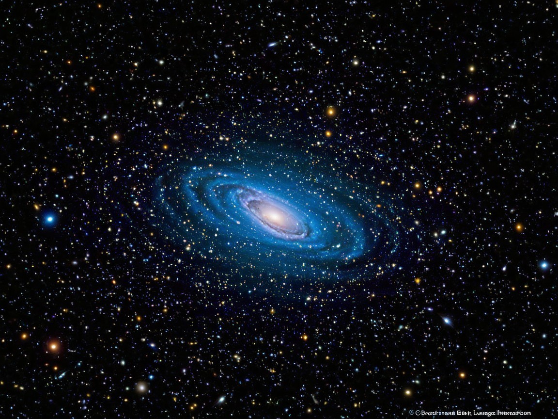 Spiral Galaxy with Bright Arms and Cosmic Backdrop