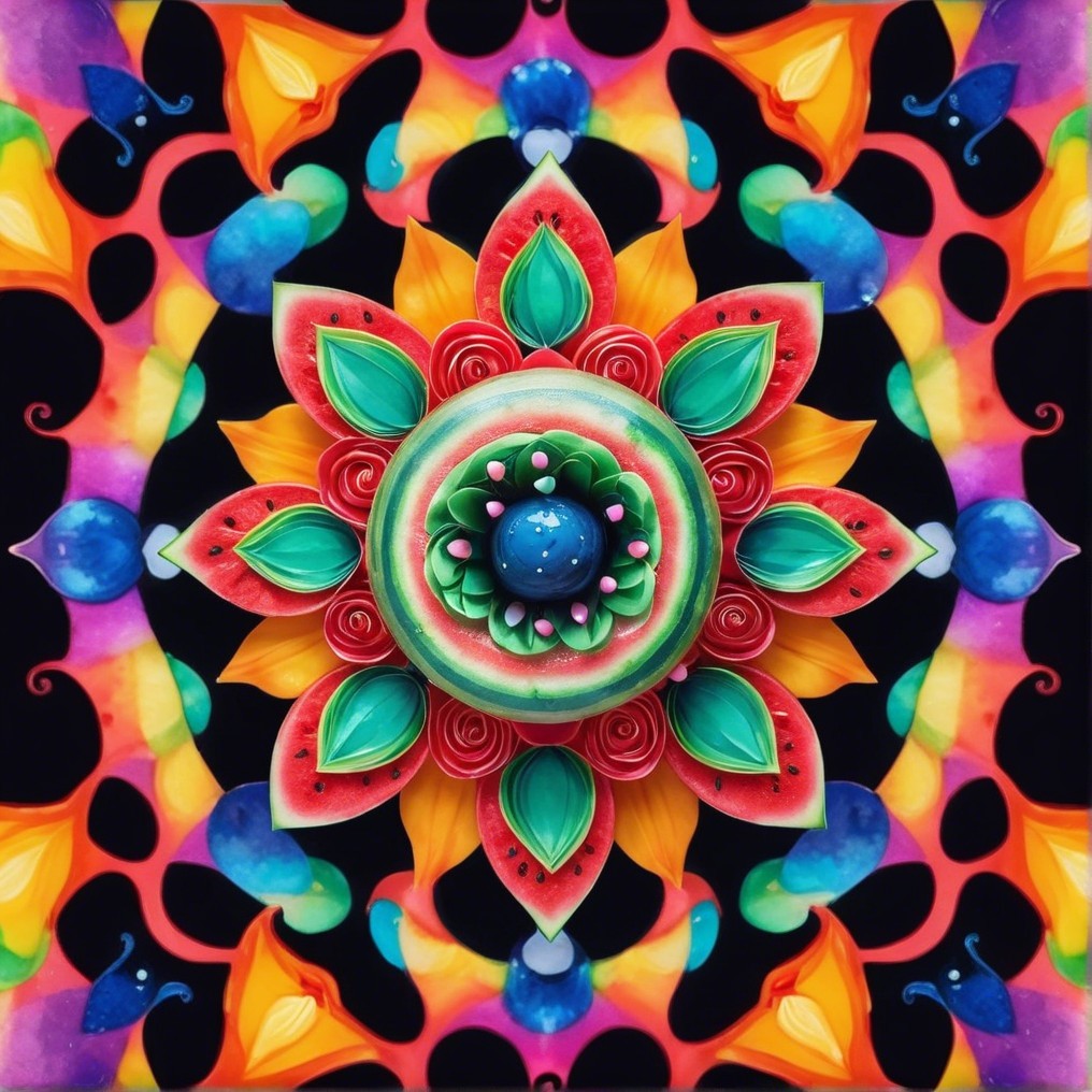 Vibrant Symmetrical Mandala with Floral Shapes