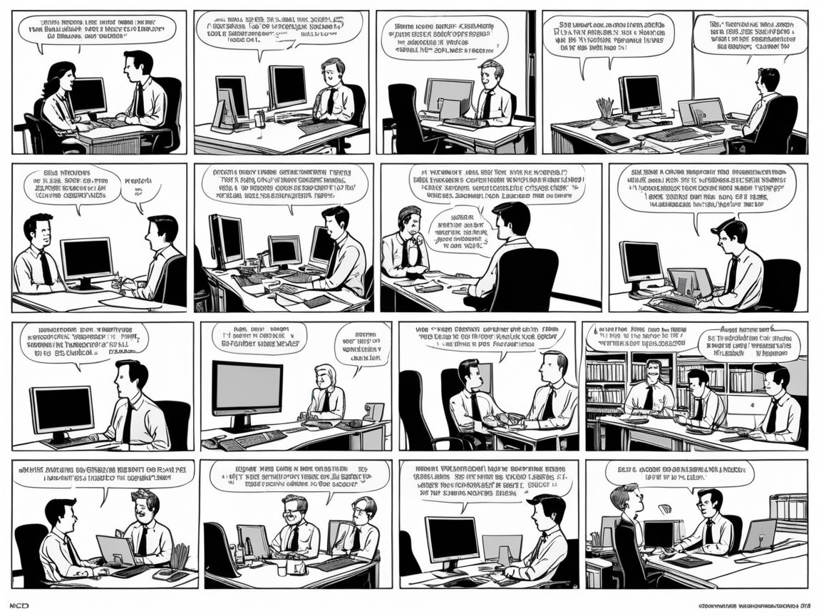 Humorous Office Dynamics and Misunderstandings in Comics
