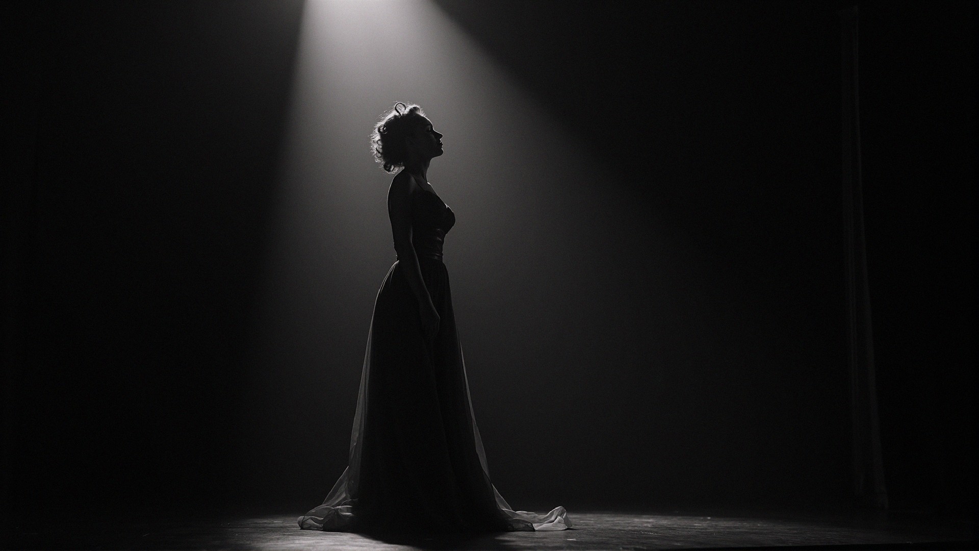 Solitary Figure in Shadow with Illuminated Silhouette