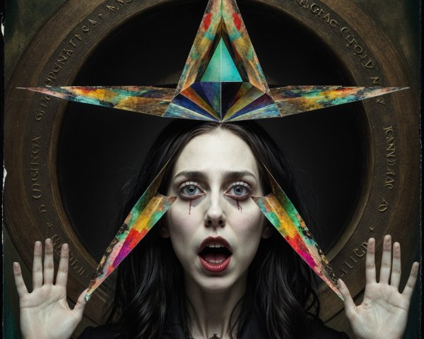 Woman with Dark Hair and Dramatic Makeup Design