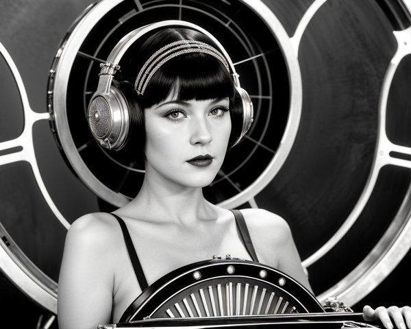 Black and White Vintage Glamour Portrait of a Woman