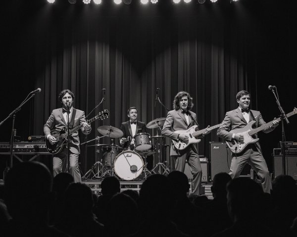 Dynamic Band Performance with Engaged Audience and Lighting