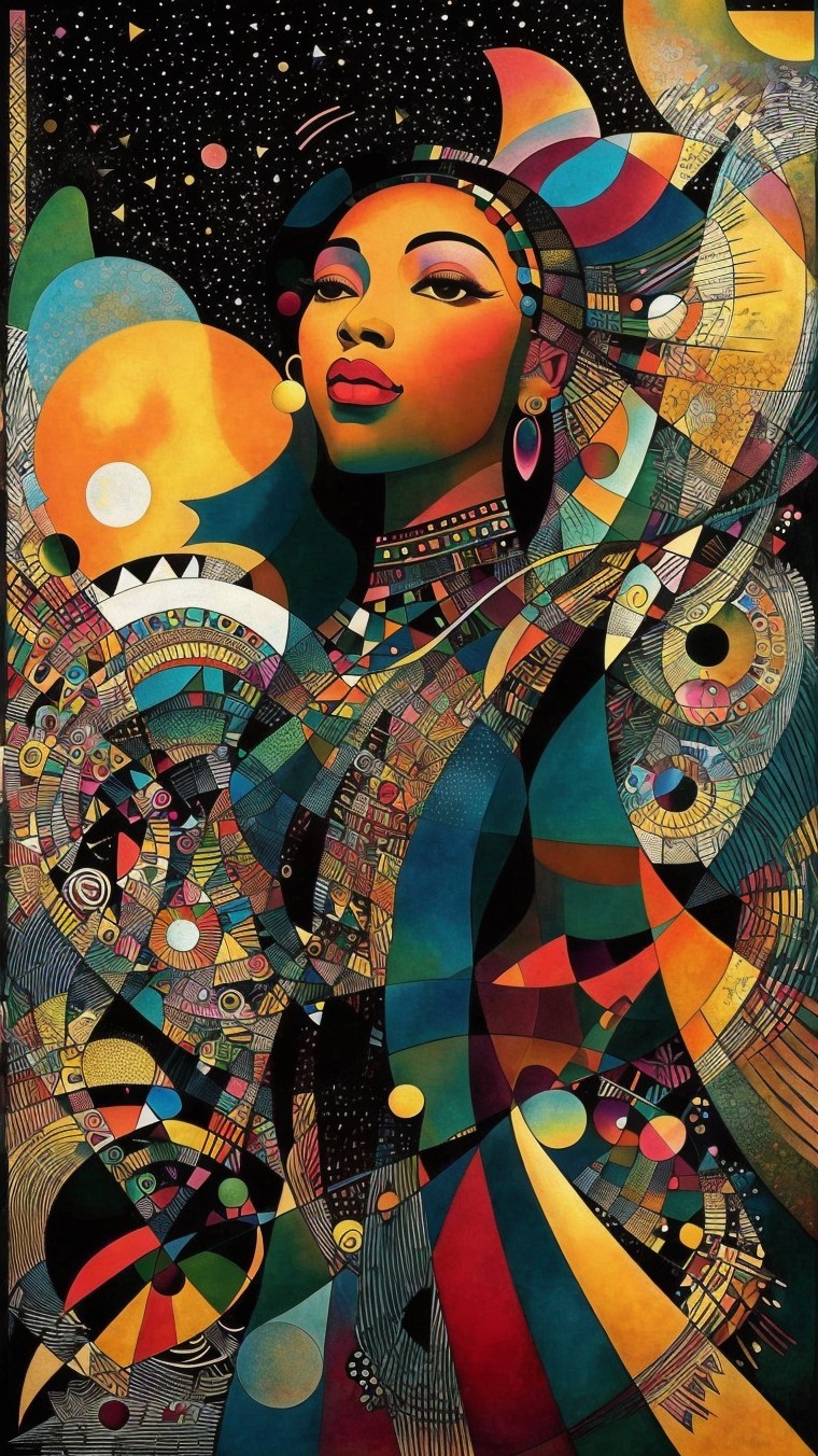 Vibrant Abstract Portrait of a Woman's Face