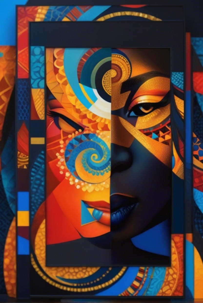 Abstract Portrait of a Woman with Vibrant Colors