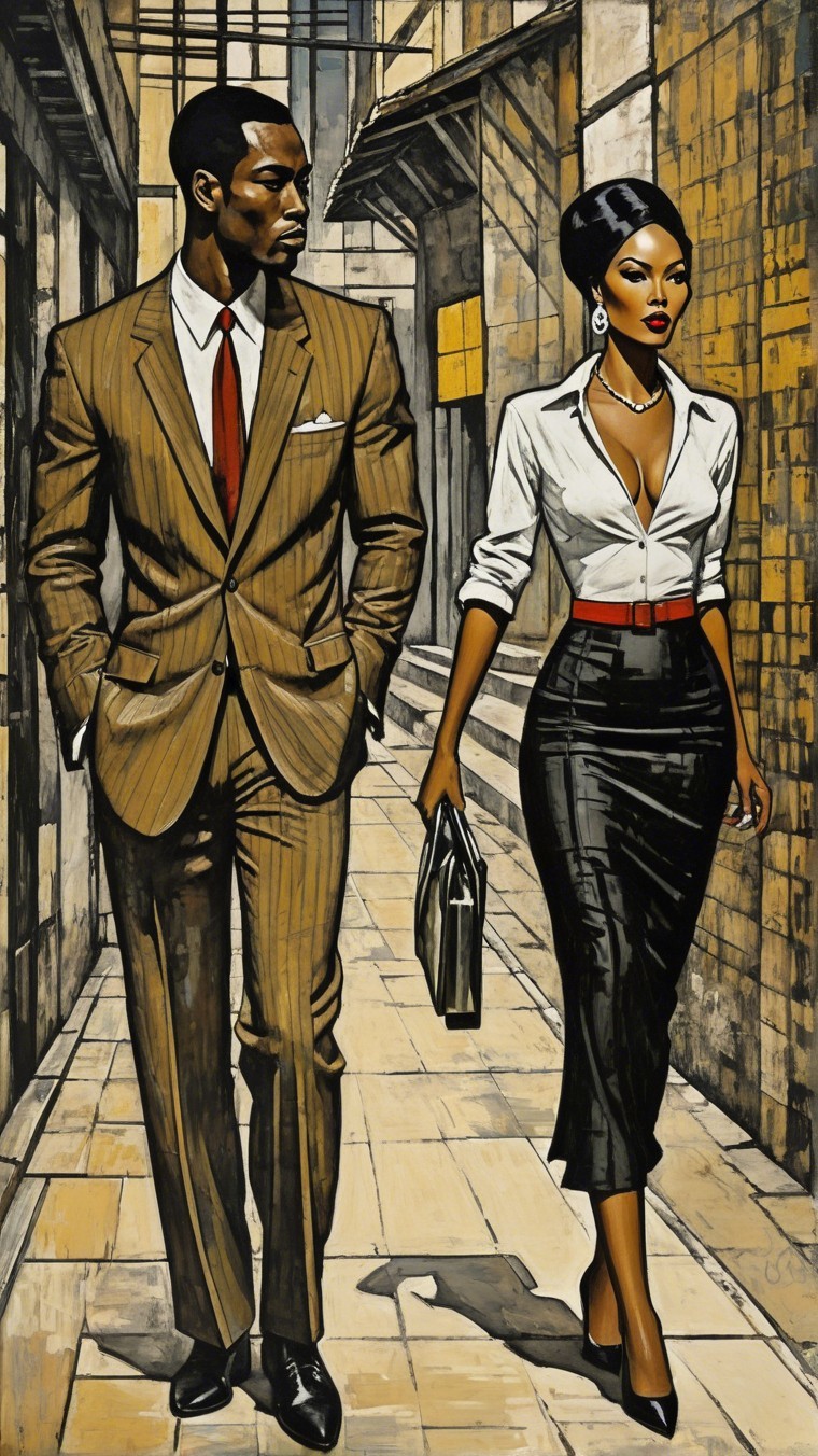 Stylish Couple in Fashionable Attire in Narrow Alley