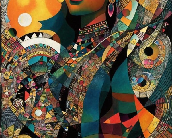 Vibrant Abstract Portrait of a Woman's Face