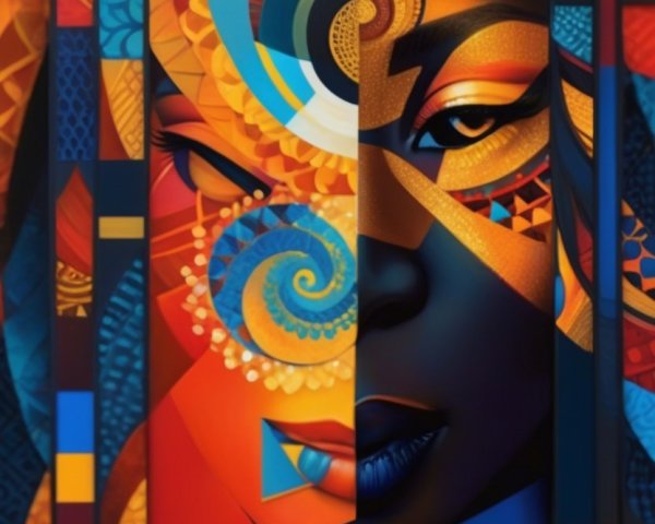 Abstract Portrait of a Woman with Vibrant Colors