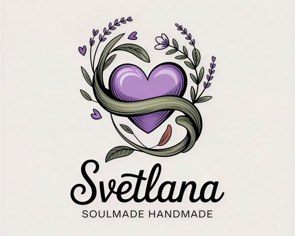 Lavender Heart and Vine Logo Design Description