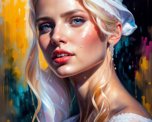 Close-up Portrait of a Young Woman with Blonde Hair