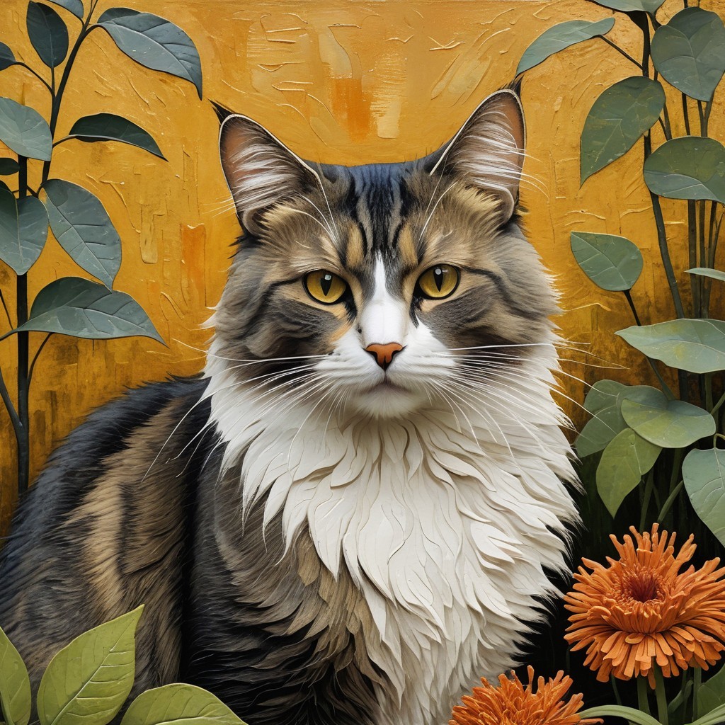 Portrait of a Majestic Feline with Detailed Fur