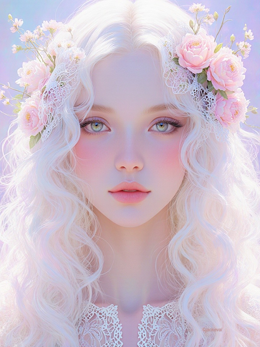 Portrait of a Young Woman with Roses and Lace
