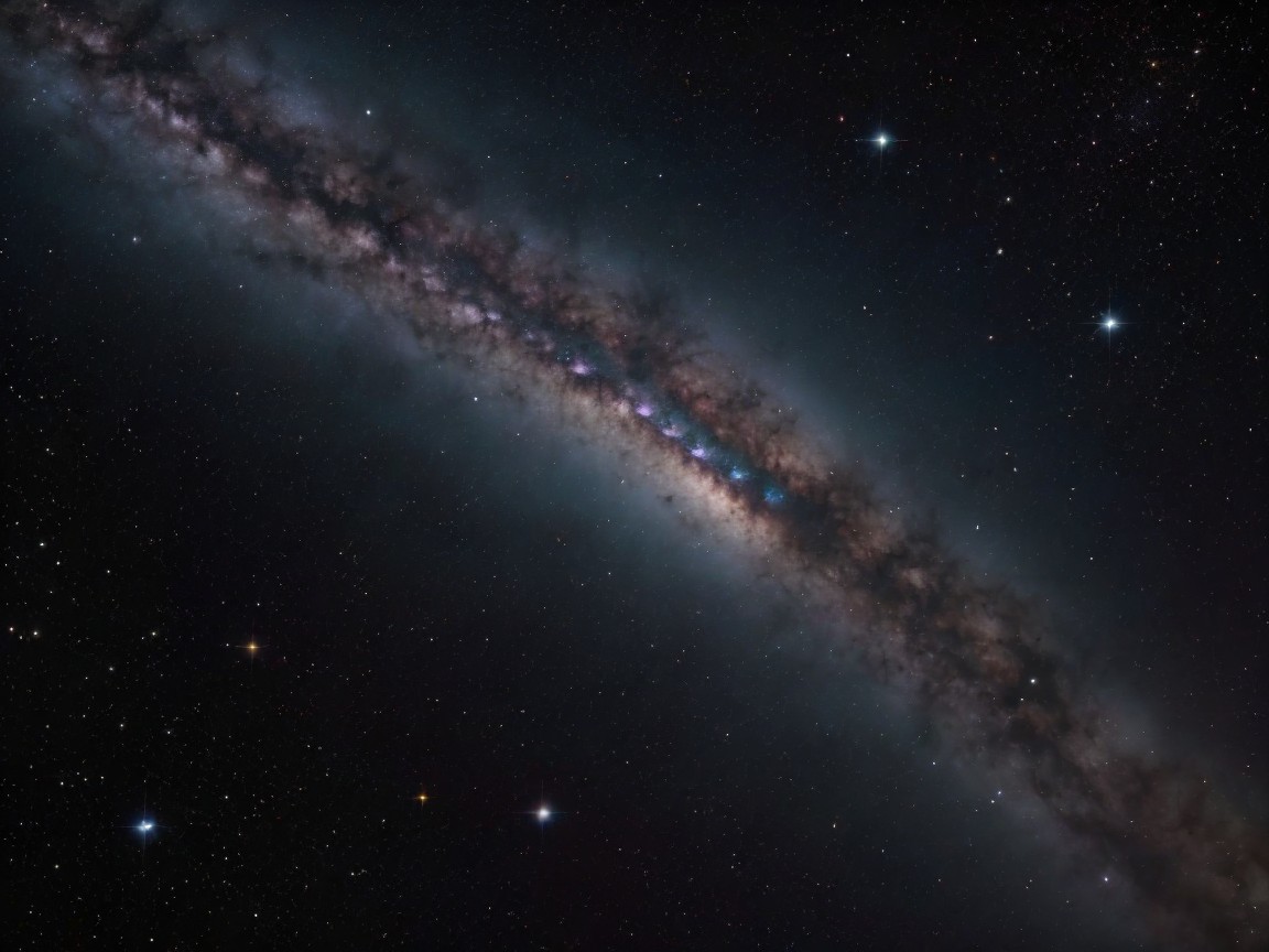 Spiral Galaxy with Bright Stars and Cosmic Dust