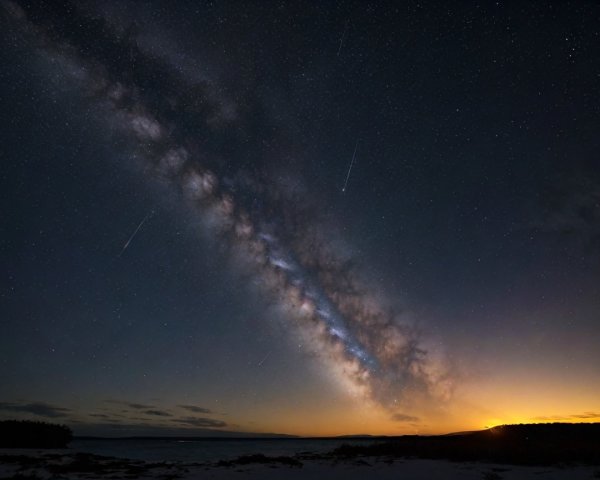 Milky Way Night Sky Over Tranquil Landscape