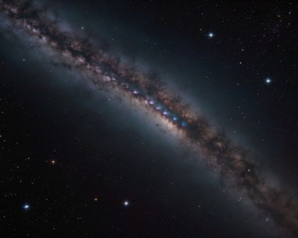 Spiral Galaxy with Bright Stars and Cosmic Dust