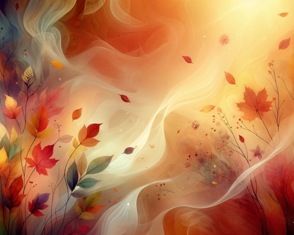 Vibrant Abstract Autumn with Hues of Orange and Red