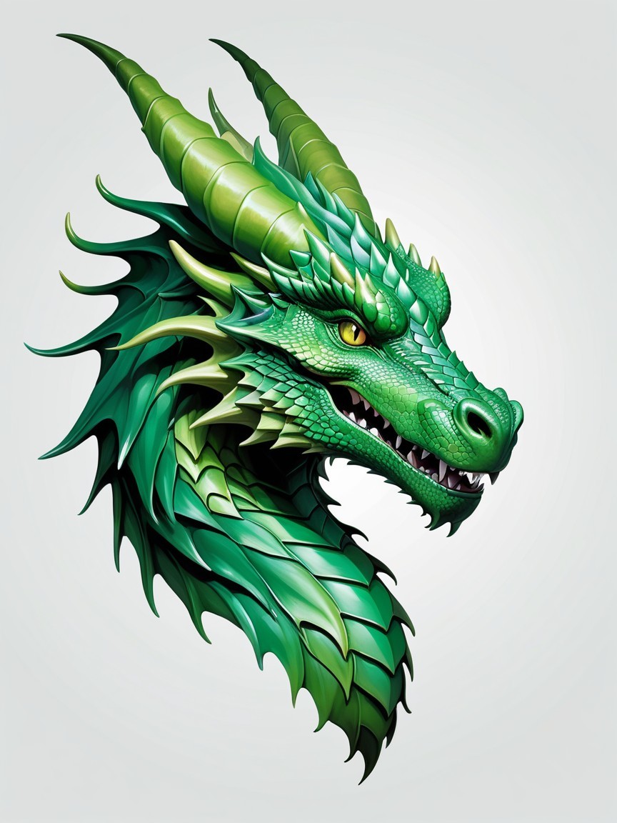 Detailed Full Body Shot of a Green Dragon