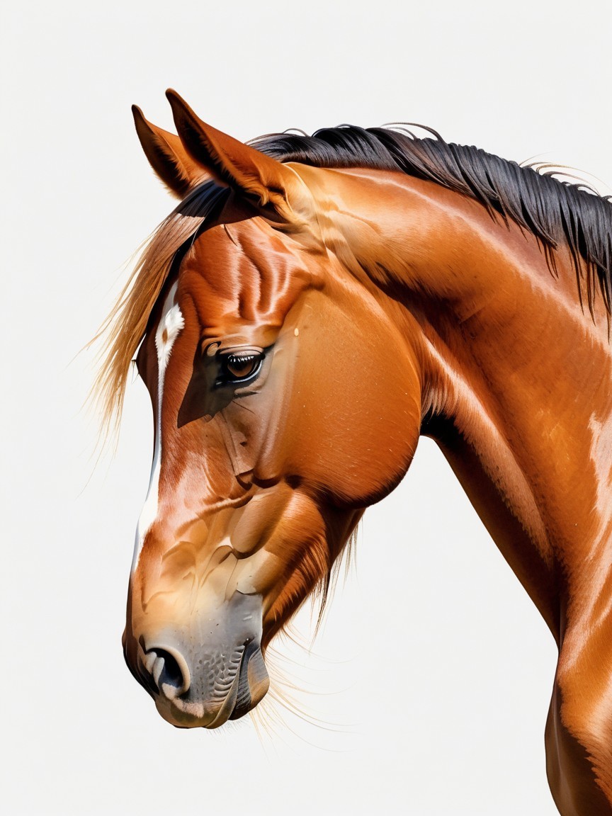 Detailed Portrait of a Majestic Brown Horse