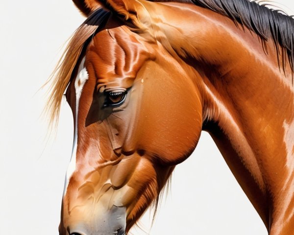 Detailed Portrait of a Majestic Brown Horse