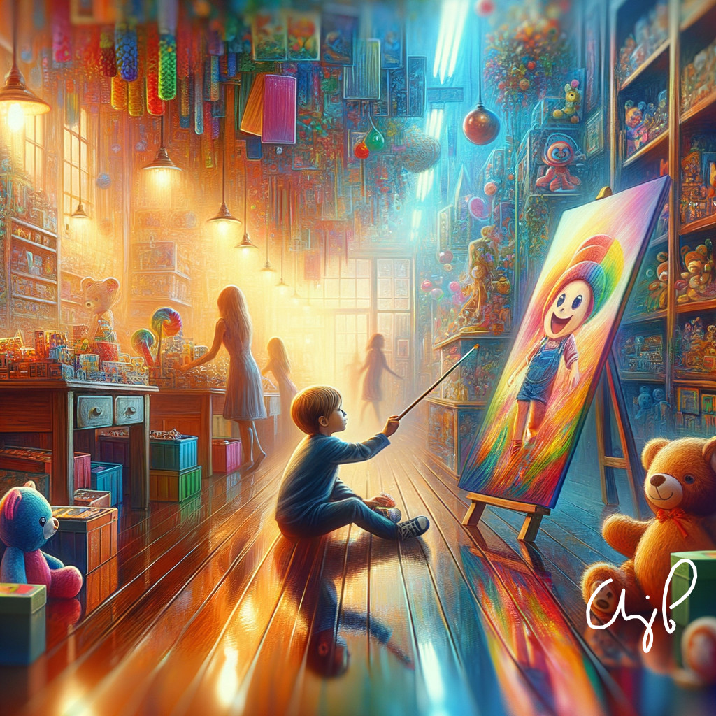 Whimsical Toy Shop with Colorful Decor and Artistry