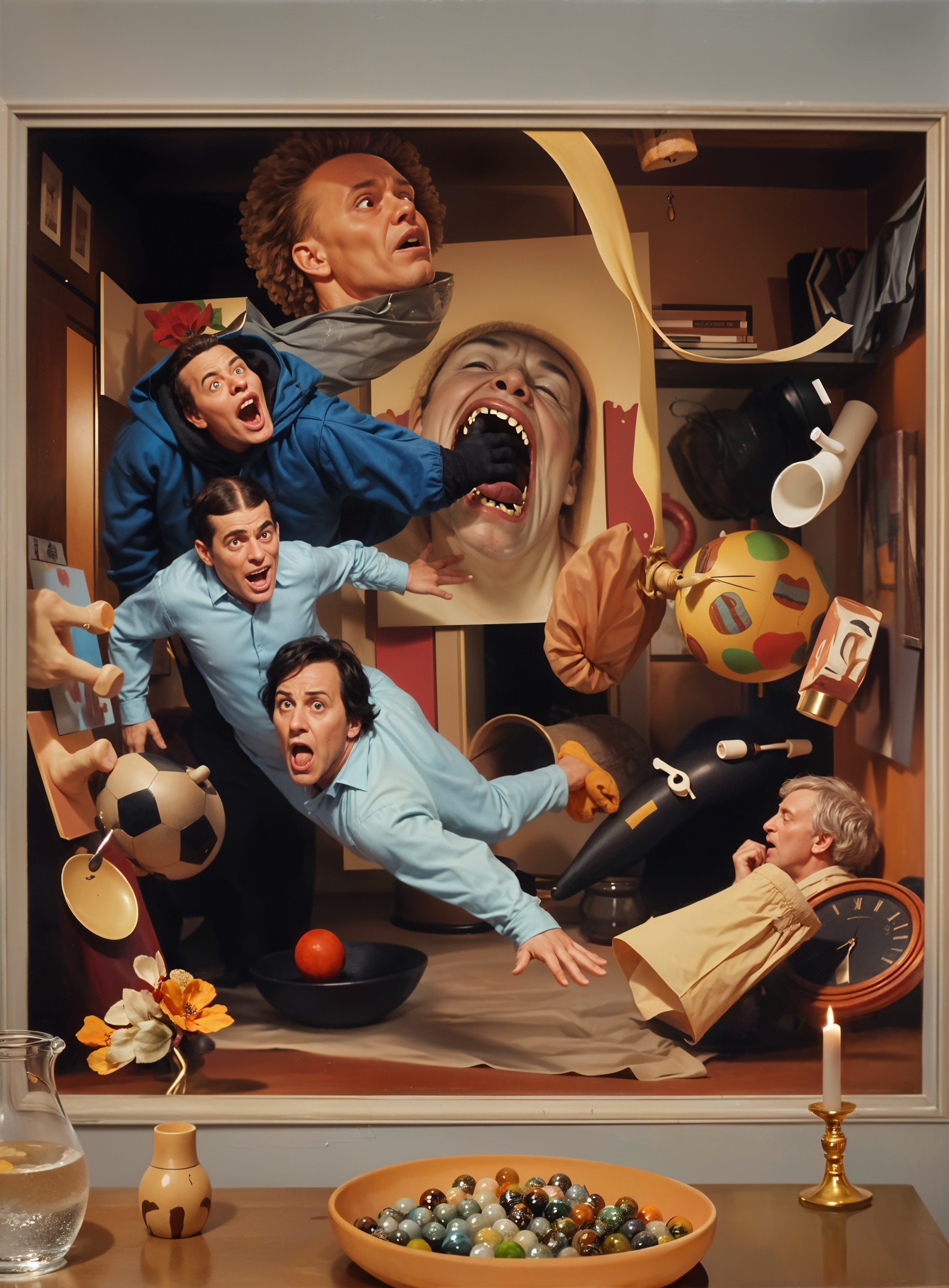 Surreal Composition of Characters in Chaotic Scene