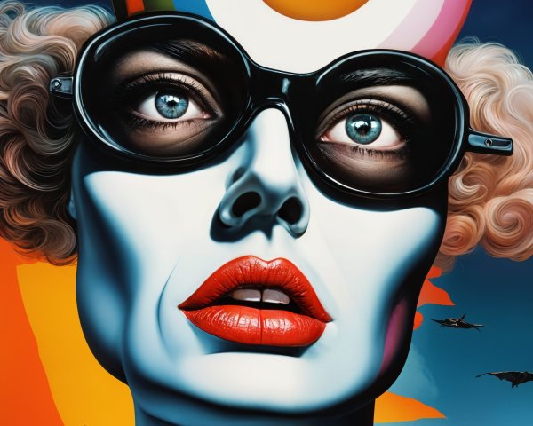 Surreal Portrait of a Woman with Bold Features