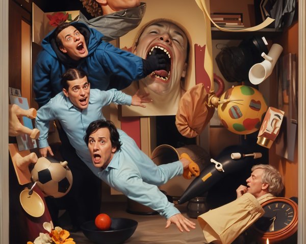 Surreal Composition of Characters in Chaotic Scene