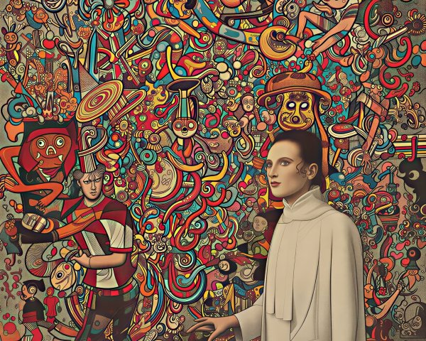 Colorful Illustration of a Woman in a White Coat